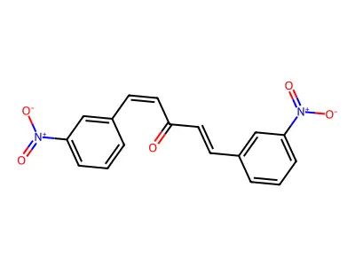 1,5-Bis(3-nitrophenyl)penta-1,4-dien-3-one structure
