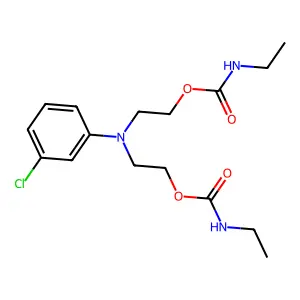 Carbamic acid, N-ethyl-, C,C'-[[(3-chlorophenyl)imino]di-2,1-ethanediyl] ester structure