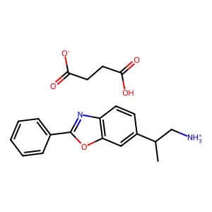 6-Benzoxazoleethylamine, beta-methyl-2-phenyl-, hemisuccinate structure