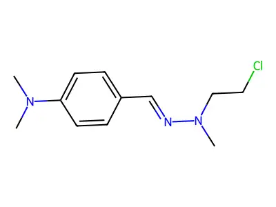 4-[[2-chloroethyl(methyl)hydrazinylidene]methyl]-N,N-dimethylaniline structure