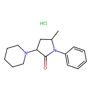 2-Pyrrolidinone, 5-methyl-1-phenyl-3-piperidino-, hydrochloride, (E)- structure