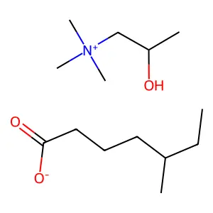 1-Propanaminium, 2-hydroxy-N,N,N-trimethyl-, 2-ethylhexanoate (1:1) structure
