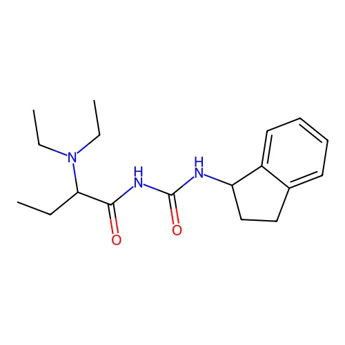 Butanamide, 2-(diethylamino)-N-[[(2,3-dihydro-1H-inden-1-yl)amino]carbonyl]- structure