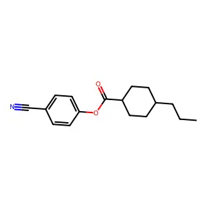 Cyclohexanecarboxylic acid, 4-propyl-, 4-cyanophenyl ester, trans- structure