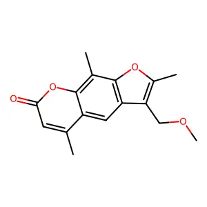 7H-Furo(3,2-g)(1)benzopyran-7-one, 3-(methoxymethyl)-2,5,9-trimethyl- structure