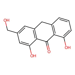 1,8-Dihydroxy-3-(hydroxymethyl)-9(10H)-anthracenone structure