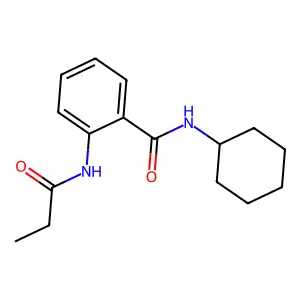 N-cyclohexyl-2-(propanoylamino)benzamide structure