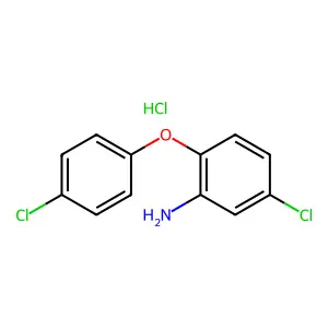 Benzenamine, 5-chloro-2-(4-chlorophenoxy)-, hydrochloride (1:1) structure