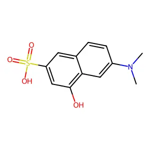 6-Dimethylamino-4-hydroxynaphthalene-2-sulphonic acid structure