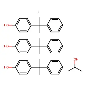 Titanium, tris[4-(1-methyl-1-phenylethyl)phenolato](2-propanolato)-, (T-4)- structure