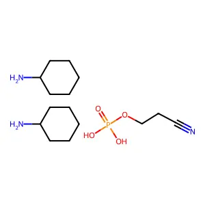 Propanenitrile, 3-(phosphonooxy)-, compd. with cyclohexanamine (1:2) structure