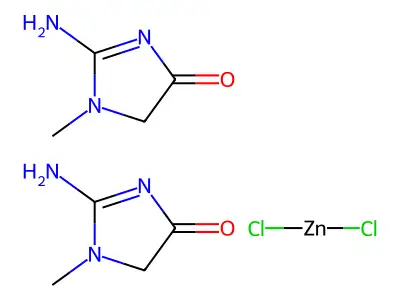 zinc;2-amino-3-methyl-4H-imidazol-5-one;dichloride structure