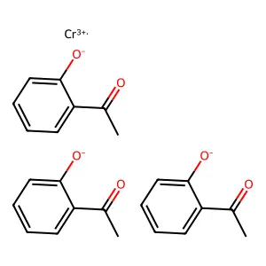 Chromium, tris(1-(2-(hydroxy-kappaO)phenyl)ethanonato-kappaO)- structure