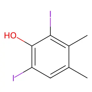 Phenol, 2,6-diiodo-3,4-dimethyl- structure