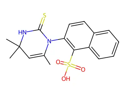 2-(2-Mercapto-4,4,6-trimethyl-1(4H)-pyrimidinyl)-1-naphthalenesulfonic acid structure