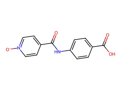 Benzoic acid, 3-((4-pyridinylcarbonyl)amino)-, N-oxide structure
