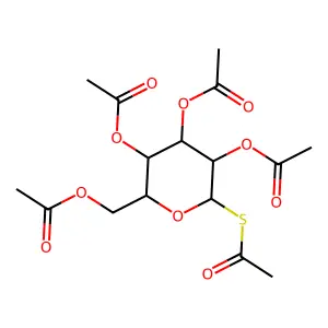 alpha-D-Glucopyranose, 1-thio-, 1,2,3,4,6-pentaacetate structure
