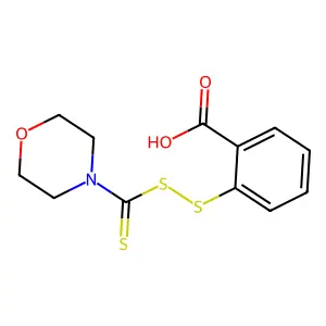 4-Morpholinecarbo(dithioperoxo)thioic acid, 2-carboxyphenyl ester structure