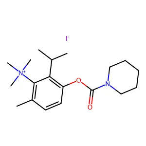 Ammonium, (5-hydroxycarvacryl)trimethyl-, iodide, 1-piperidinecarboxylate structure