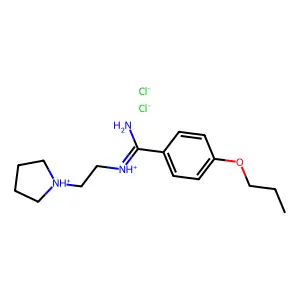 Benzamidine, 4-propoxy-N-(2-(1-pyrrolidinyl)ethyl)-, dihydrochloride structure