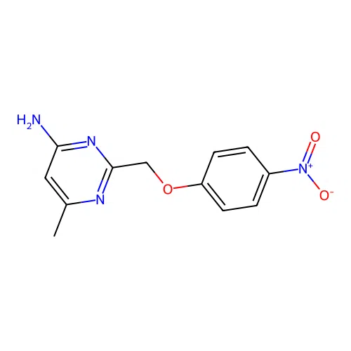 6-Methyl-2-[(4-nitrophenoxy)methyl]-4-pyrimidinamine structure