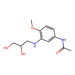 Acetamide, N-[3-[(2,3-dihydroxypropyl)amino]-4-methoxyphenyl]- structure