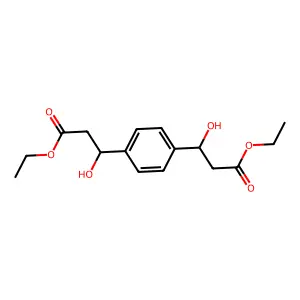 1,4-Benzenedipropanoic acid, beta1,beta4-dihydroxy-, 1,4-diethyl ester structure