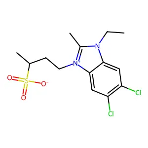 1h-benzimidazolium, 5,6-dichloro-1-ethyl-2-methyl-3-(3-sulfobutyl)-, inner salt structure