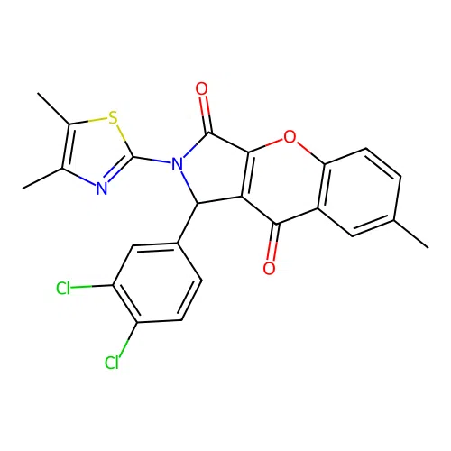 1-(3,4-dichlorophenyl)-2-(4,5-dimethyl-1,3-thiazol-2-yl)-7-methyl-1,2-dihydrochromeno[2,3-c]pyrrole-3,9-dione structure
