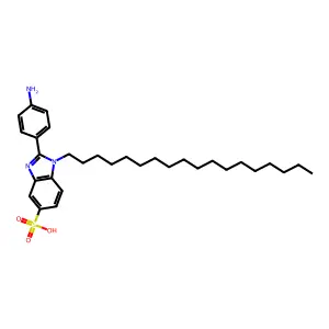 2-(4-Aminophenyl)-1-octadecyl-1H-benzimidazole-5-sulfonic acid structure