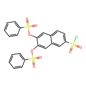 2-Naphthalenesulfonyl chloride, 6,7-bis[(phenylsulfonyl)oxy]- structure