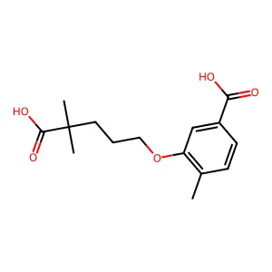 Benzoic acid, 3-((4-carboxy-4-methylpentyl)oxy)-4-methyl- structure