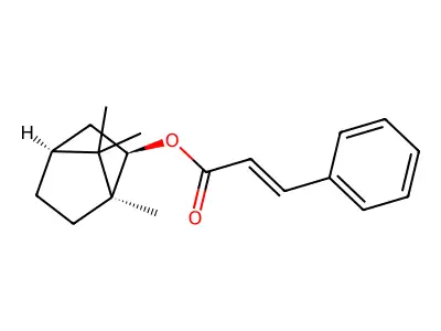 [(1S,2R,4S)-1,7,7-trimethyl-2-bicyclo[2.2.1]heptanyl] 3-phenylprop-2-enoate structure