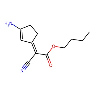 Butyl 2-(3-aminocyclopent-2-en-1-ylidene)-2-cyanoacetate structure