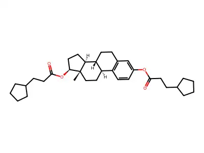 Estra-1,3,5(10)-triene-3,17beta-diol bis(cyclopentanepropionate) structure