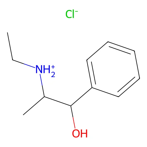 (+-)-alpha-((1-Ethylamino)ethyl)benzyl alcohol hydrochloride structure