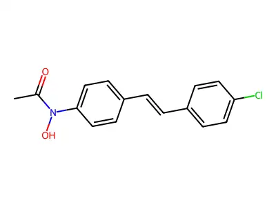 N-[4-[2-(4-chlorophenyl)ethenyl]phenyl]-N-hydroxyacetamide structure