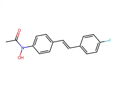 N-[4-[2-(4-fluorophenyl)ethenyl]phenyl]-N-hydroxyacetamide structure