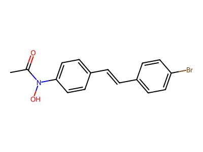 N-[4-[2-(4-bromophenyl)ethenyl]phenyl]-N-hydroxyacetamide structure