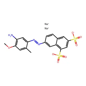 Disodium 7-((4-amino-5-methoxy-o-tolyl)azo)naphthalene-1,3-disulphonate structure