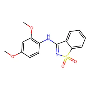 N-(2,4-dimethoxyphenyl)-1,1-dioxo-1,2-benzothiazol-3-amine structure