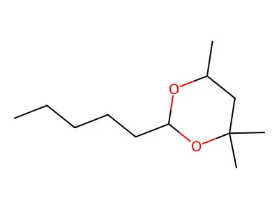 1,3-Dioxane, 4,4,6-trimethyl-2-pentyl- structure