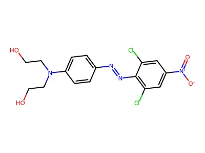 Ethanol, 2,2'-((4-(2-(2,6-dichloro-4-nitrophenyl)diazenyl)phenyl)imino)bis- structure