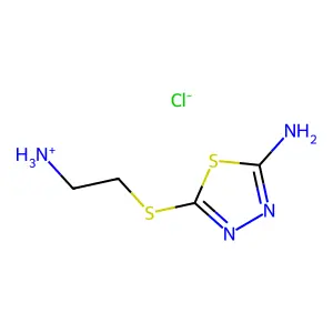 Ethylamine, 2-(5-amino-1,3,4-thiadiazol-2-ylthio)-, hydrochloride structure