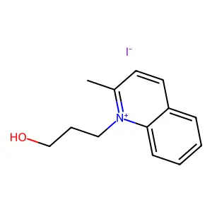 Quinolinium, 1-(3-hydroxypropyl)-2-methyl-, iodide (1:1) structure