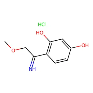 1,3-Benzenediol, 4-(1-imino-2-methoxyethyl)-, hydrochloride (1:1) structure