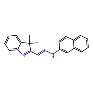 1H-Indole, 2,3-dihydro-3,3-dimethyl-2-[[2-(2-naphthalenyl)diazenyl]methylene]- structure