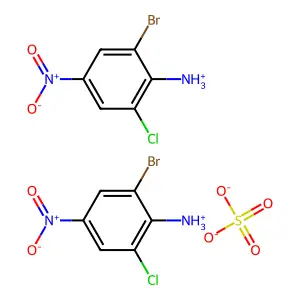 Benzenamine, 2-bromo-6-chloro-4-nitro-, sulfate (2:1) structure