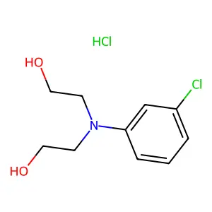 Ethanol, 2,2'-((3-chlorophenyl)imino)bis-, hydrochloride (1:1) structure