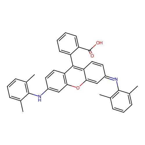 9-(2-Carboxylatophenyl)-3,6-bis((2,6-dimethylphenyl)amino)xanthylium structure